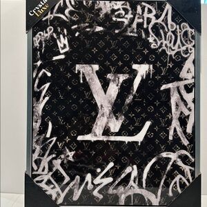 Crystal Luxe Inspired Art with Black, White and Gold Contemporary Art.